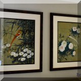 A09. Framed Asian prints. 